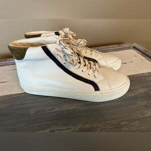 Unisex Sidewalk High-Top Sneakers in Colorblock Leather - Size W8 M6.5
